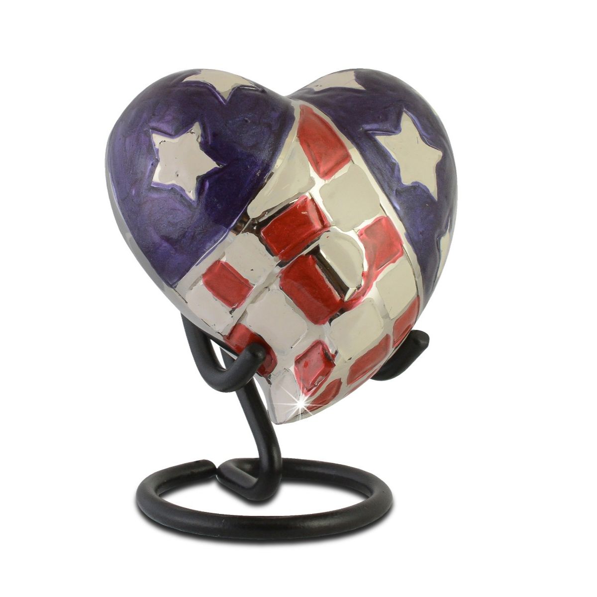 Heart With Flag Metal Keepsake