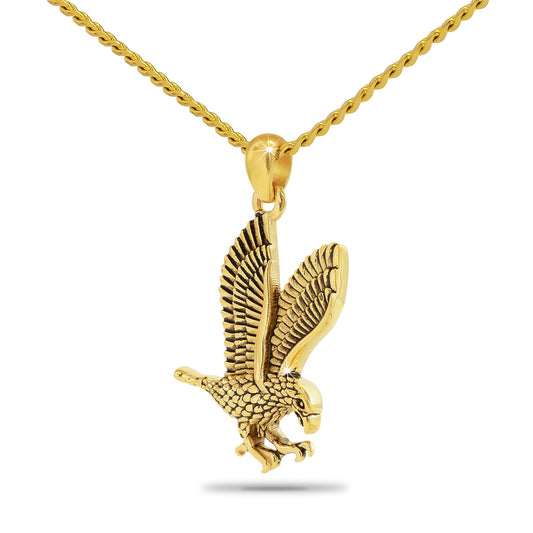 Honored Eagle Gold Steel Pendant