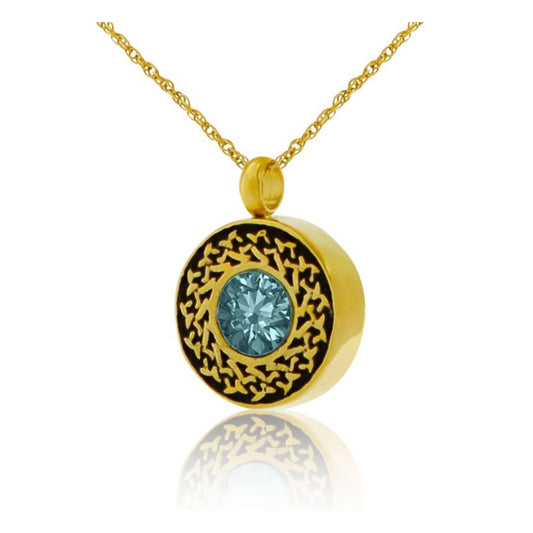 Solid Gold Blue Pendant Keepsake