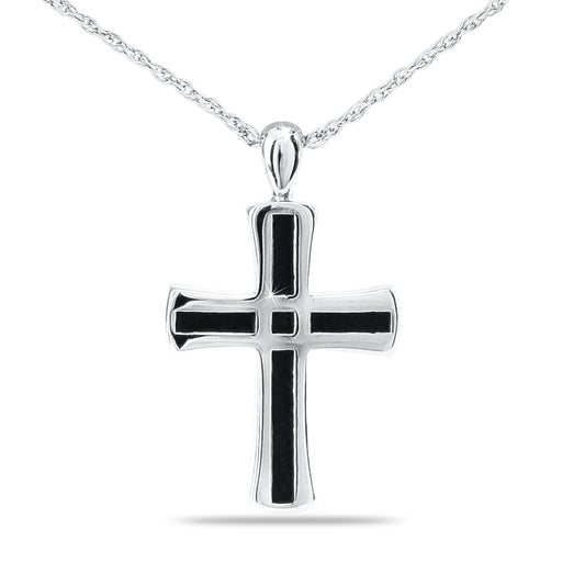 Men's Cross Chain Link Silver Keepsake