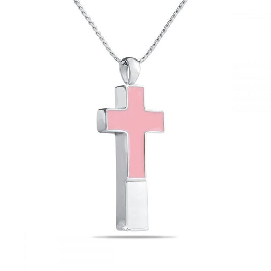 Pink Cross Silver Pendant