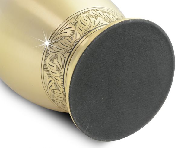 Gleaming Feather Brass Urn